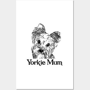 Yorkshire Terrier Black Print Artwork Posters and Art